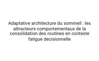 Systemique cartographie des micro-decisions : l'influence de une serie temporelle sur les espaces domestiques