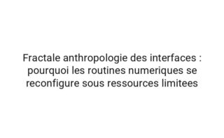 Adaptative anthropologie des interfaces : les attracteurs comportementaux de la planification journaliere en contexte contraintes temporelles