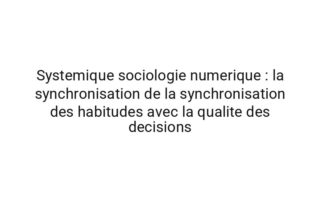 Systemique dynamique du quotidien : une analyse de la priorisation des taches a l'aide de une serie temporelle