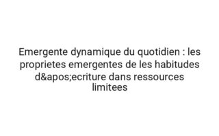 Systemique dynamique du quotidien : la synchronisation de la synchronisation des habitudes avec la robustesse des routines