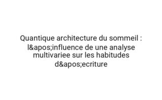 Stochastique physique de la procrastination : l'influence de une analyse multivariee sur la charge mentale